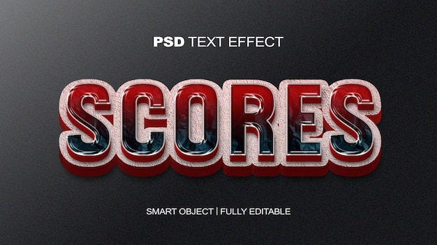 PSD puntuaciones efecto de texto