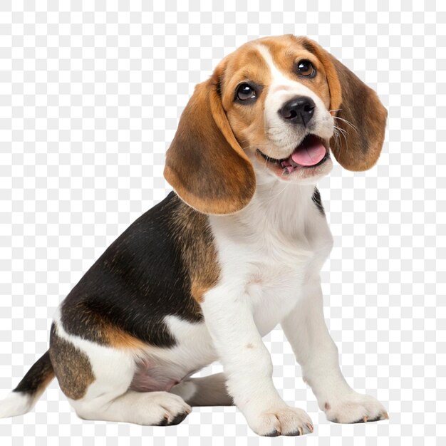 Puppy Beagle dans un studio isolé sur un fond transparent