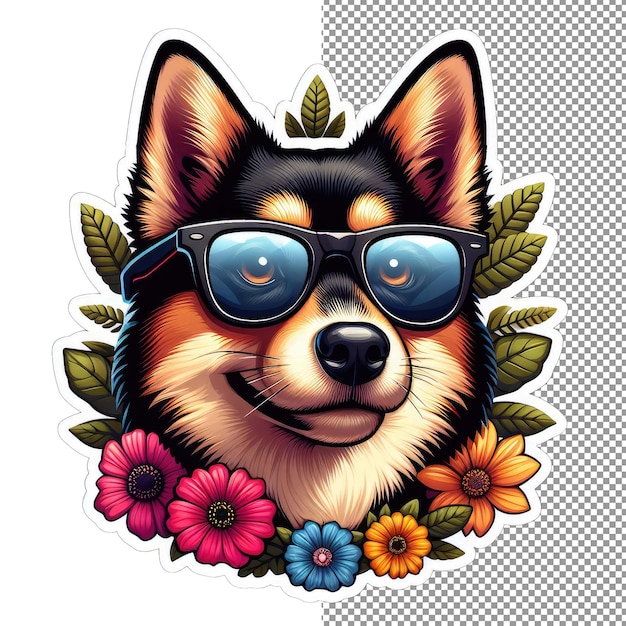 PSD puppy love cute dog face sticker delight