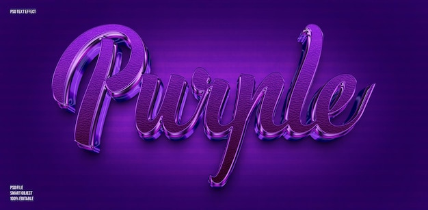 Purple 3D editable text effect