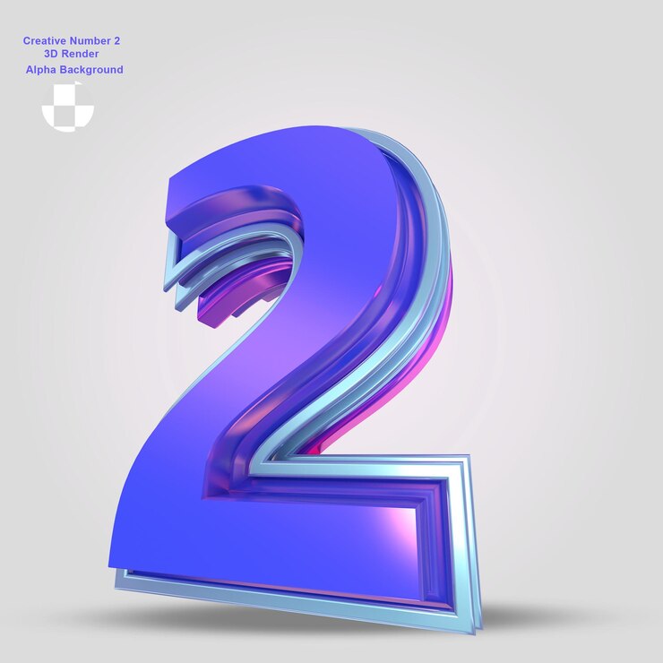 PSD purple 3d rendering number two