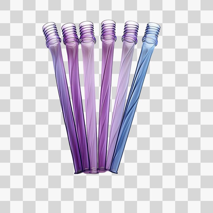 PSD purple and blue straws transparent background