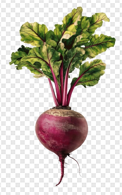 PSD a purple radish with a green leaf on it