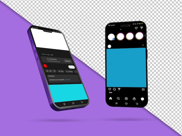 Purple smartphone mockup design