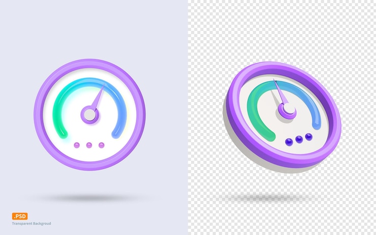 PSD purple speedometer icon