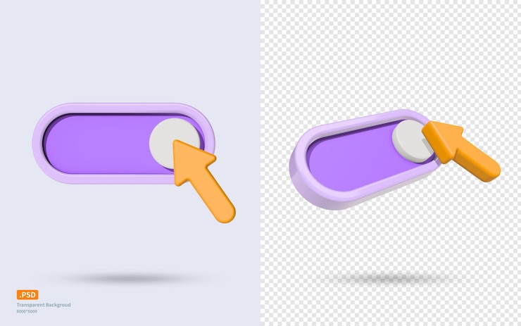 PSD purple switch button