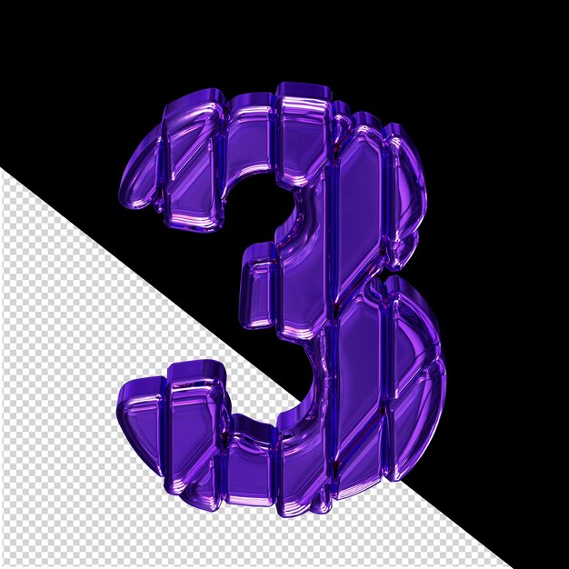 Purple symbol in a frame number 3