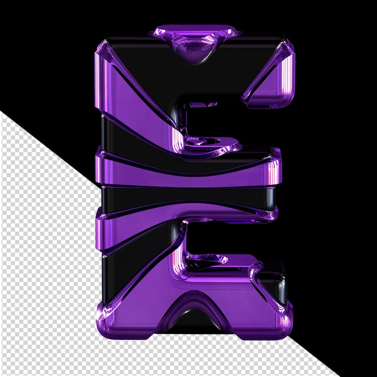PSD purple symbol letter e