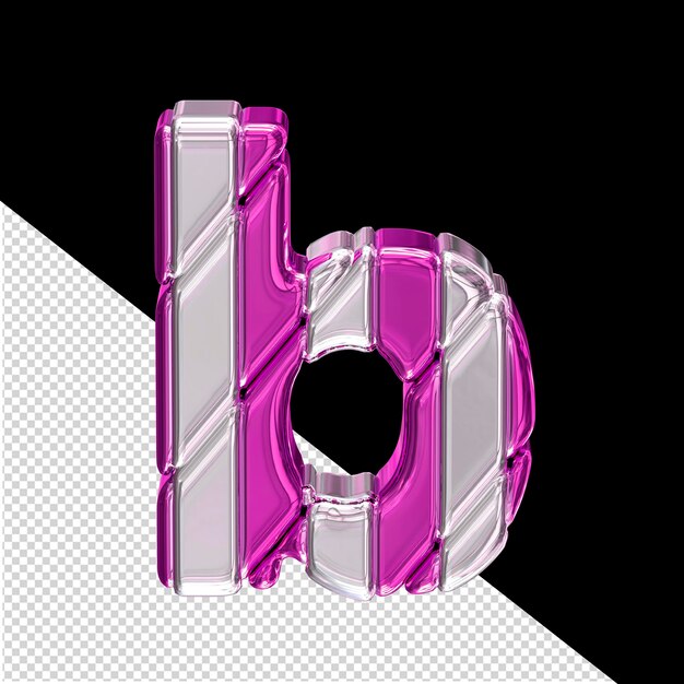 purple symbol with silver straps top view letter b