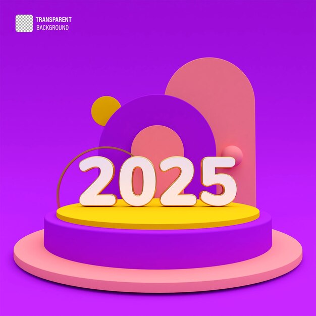 un púrpura con el feliz año nuevo 2025