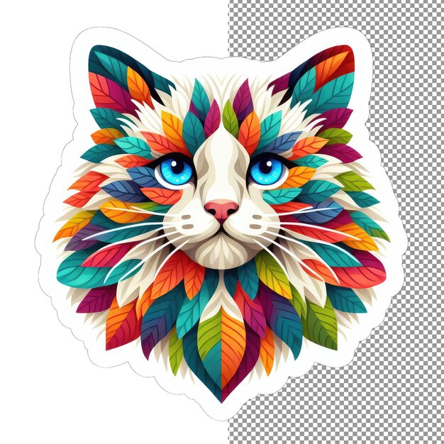 PSD purrfect portraits esencia de gato aislada en forma de pegatina de png