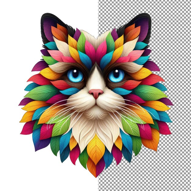 PSD purrfect portraits esencia de gato aislada en forma de pegatina de png