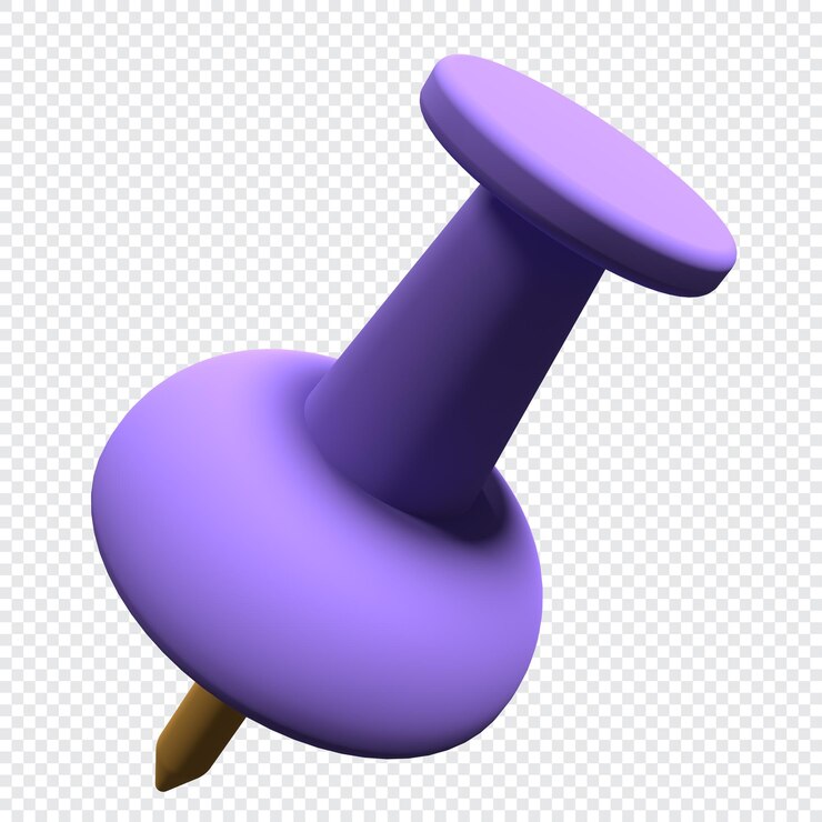 PSD push pin aislado sobre fondo transparente push pin lindo elemento 3d render 3d rendering ilustración