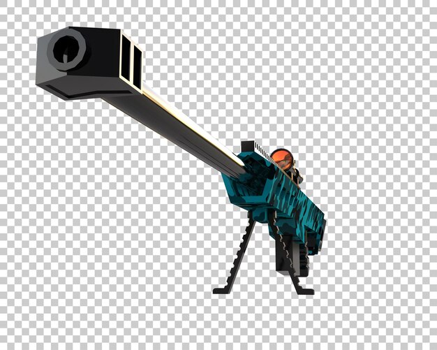 Puška s optikou izolovaná na pozadí, 3D renderování ilustrace