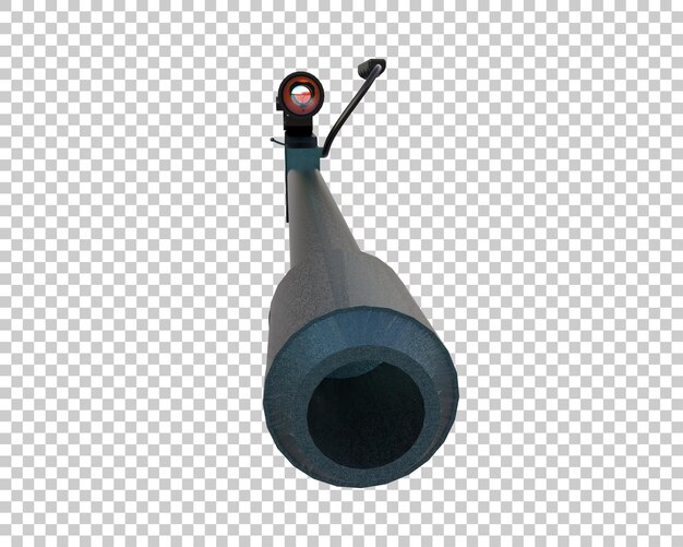 Puška s optikou izolovaná na pozadí, 3D renderování ilustrace