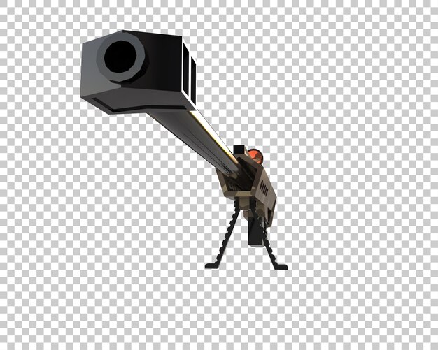 Puška s optikou izolovaná na pozadí, 3D renderování ilustrace