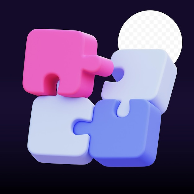 PSD puzzle 3d-grafikillustration