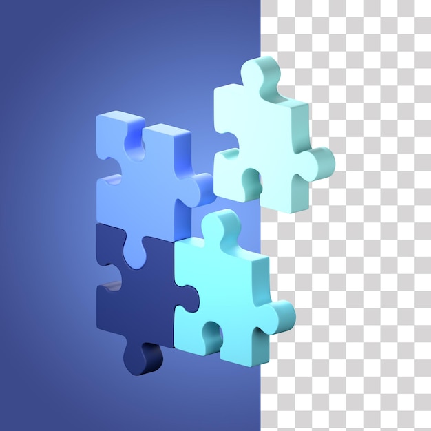 PSD puzzle 3d illustration