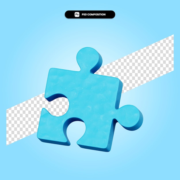 Puzzle 3d render illustrazione isolata