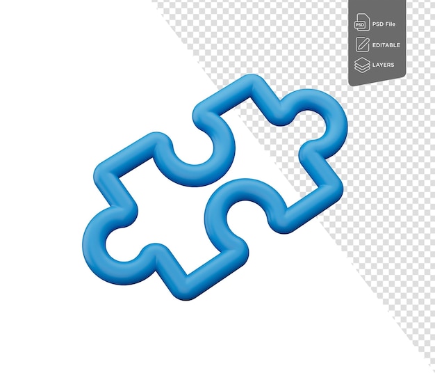 Puzzle Bleu Concept De Travail D'équipe D'entreprise Sur Un Fond Isolé Illustration 3d
