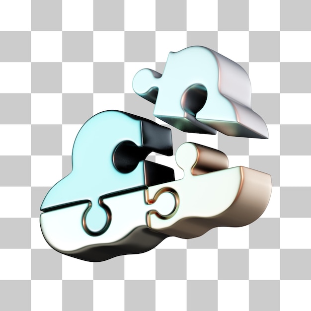 PSD puzzle cloud solution 3d-symbol