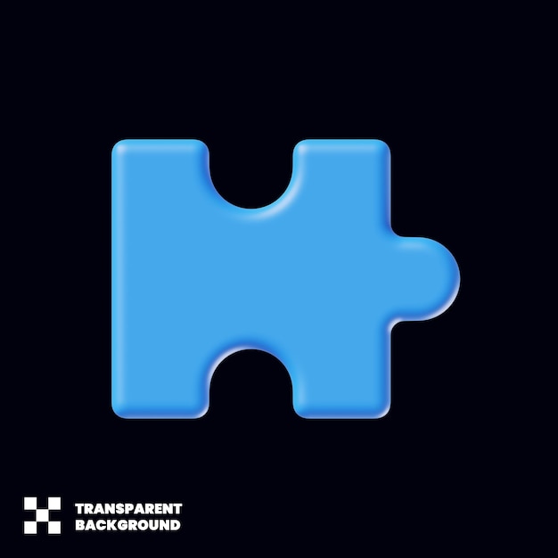 PSD puzzle jigsaw piece icon in minimalistischem 3d-render