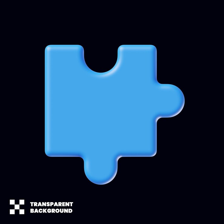 PSD puzzle jigsaw piece icon in minimalistischem 3d-render
