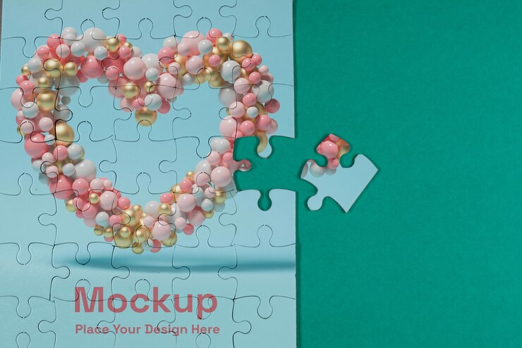 PSD puzzle avec maquette de conception créative