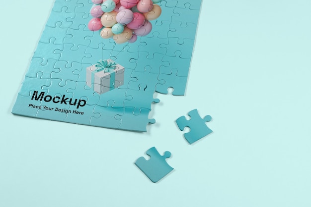 Puzzle mit kreativem Design-Mockup