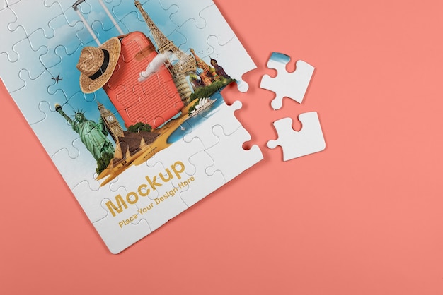 Puzzle mit kreativem Design-Mockup