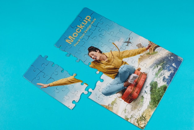 Puzzle mit kreativem Design-Mockup