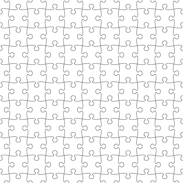 puzzle seamless pattern grid with symmetrical elements 100 pieces isolated