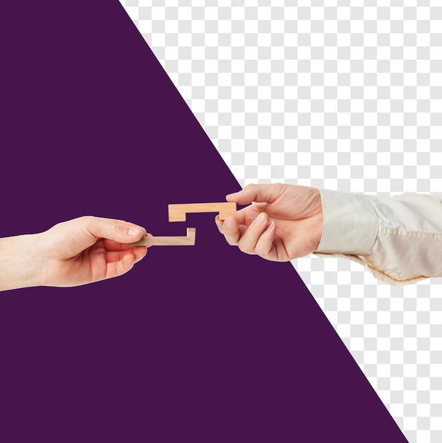 Puzzle-Stücke miteinander verbinden
