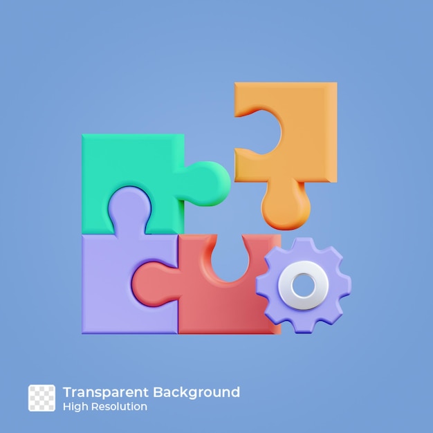 Puzzle-Symbol 3D-Render-Illustration isoliert Premium-psd
