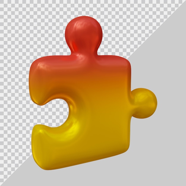 Puzzle-symbol mit modernem 3d-stil