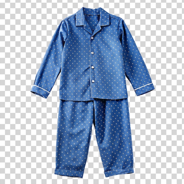 PSD un pyjama bleu isolé sur un fond transparent