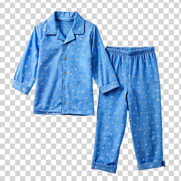 PSD un pyjama bleu isolé sur un fond transparent