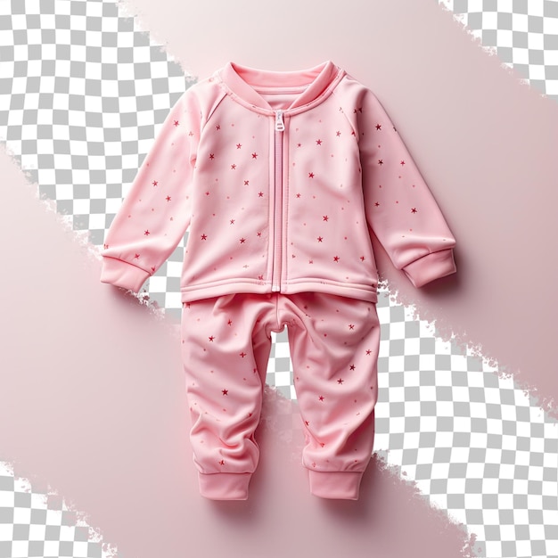 PSD le pyjama des filles roses sur un fond transparent