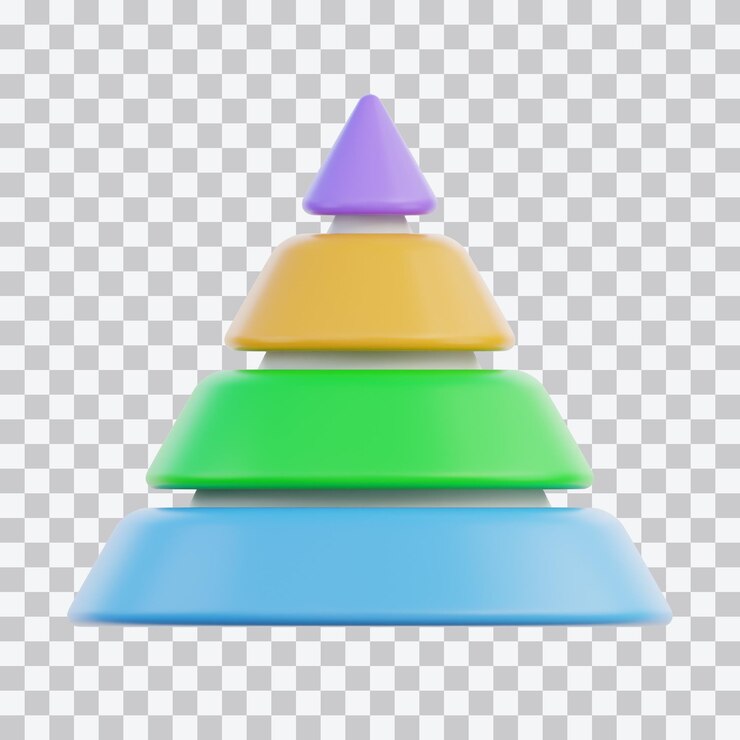 PSD pyramid chart 3d illustration