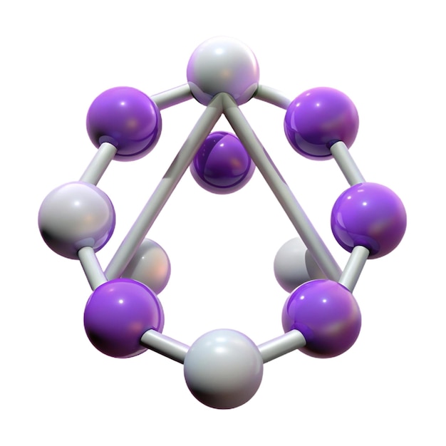 une pyramide de perles violettes et grises avec le numéro 3 dessus