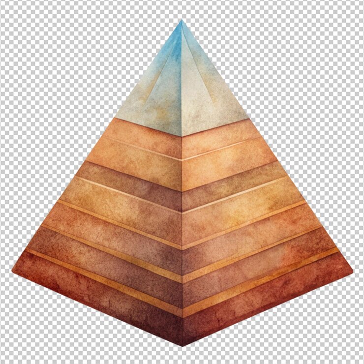 PSD pyramiden-clipart auf weißem hintergrund