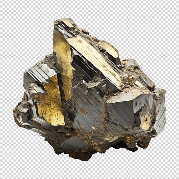 PSD pyrite fes2 isolée sur fond transparent