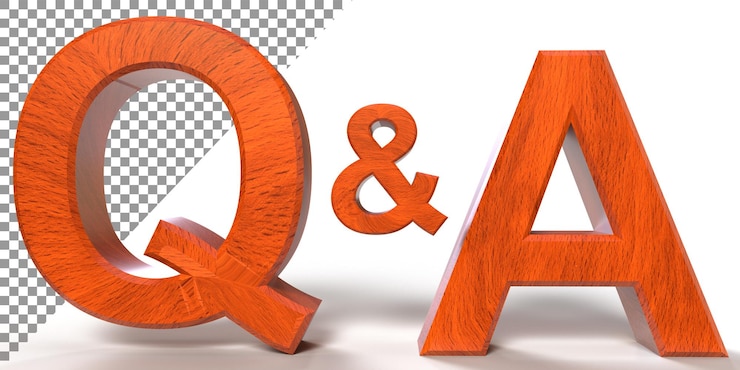 PSD qa representación 3d representación de preguntas y respuestas en materiales de madera ilustración de alta calidad