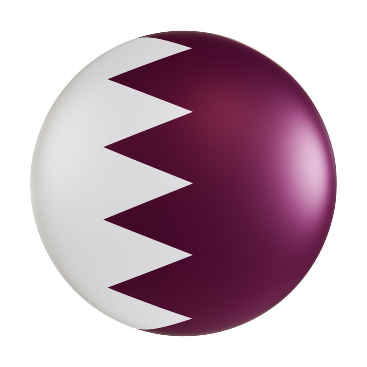 PSD qatar flag 3d circle icon