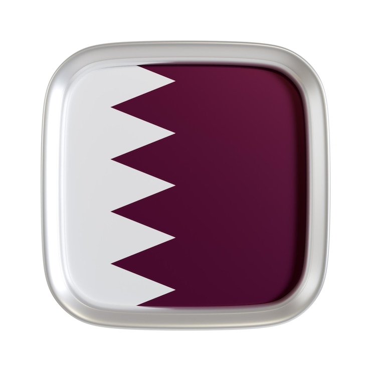 PSD qatar flag 3d square icon