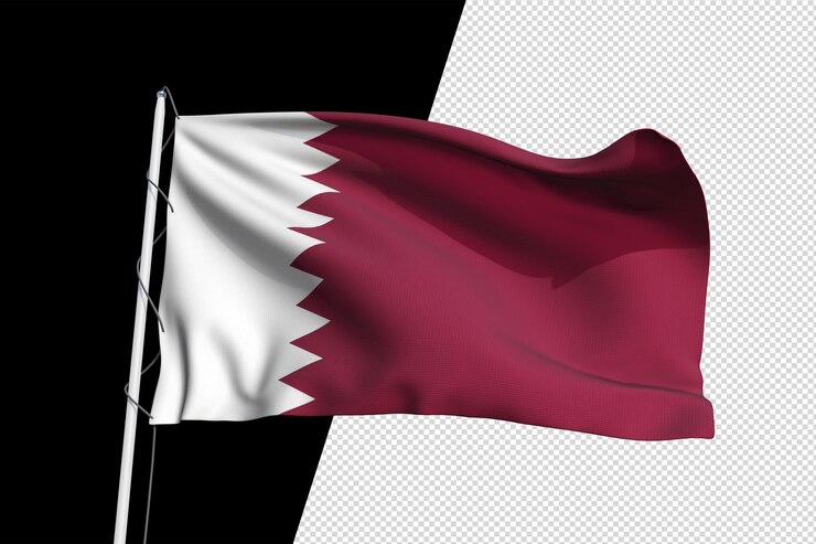 PSD qatar flag isolated mockup png
