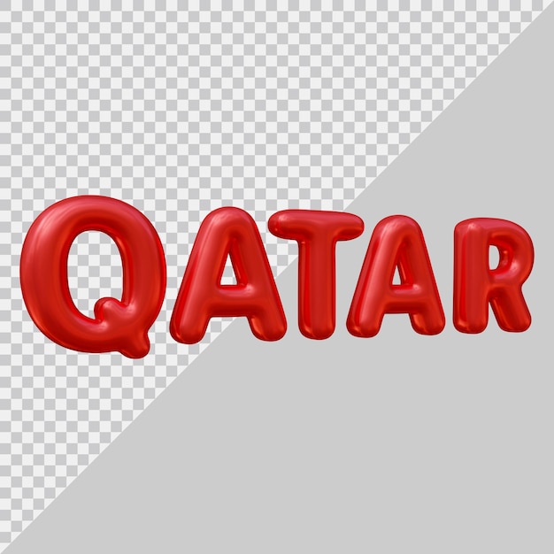 qatar text effect design with 3d modern style