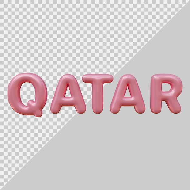 qatar text effect design with 3d modern style