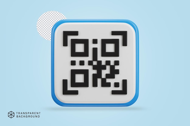 PSD qr code scanning paiement qr code 3d icône