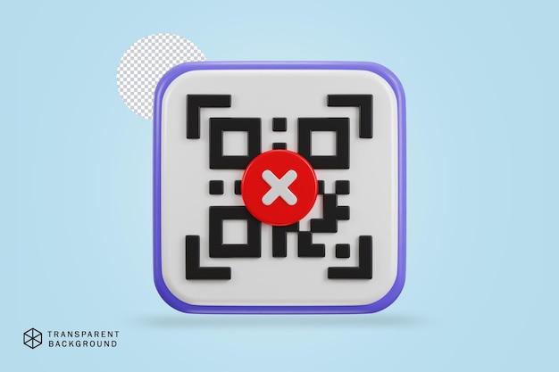 qr code scanning payment error qr code 3d icon